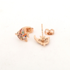 Ocean Themed Colorful Cubic Zirconia Fish Studs