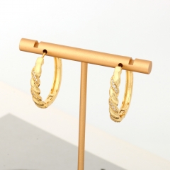 Elegant Twisted Pave Zircon Hoop Earrings