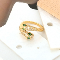 Gold Plated Double-Headed Snake Statement Ring