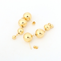 Graduated Gold Ball Linear Drop Earrings