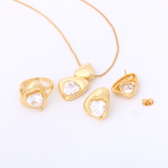 Delicate Irregular Heart CZ Jewelry Set for Women