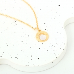 Dainty Gold Shell Disk Necklace