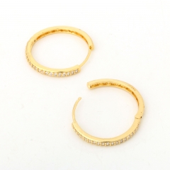 18K Gold Plated Pave Zircon Hoop Earrings