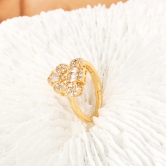 Girly Sparkle Bow Cubic Zirconia Adjustable Ring