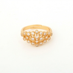 Sparkling Multi-Stone Zircon Adjustable Gold Ring