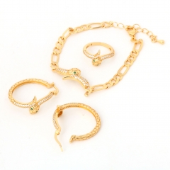 Delicate Pave CZ Serpent 3-Piece Jewelry Set for Women