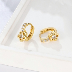 Dainty Flower Charm Gold Plated Earrings