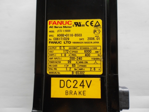 FANUC imported Japan AC SERVO MOTOR A06B-0116-B503