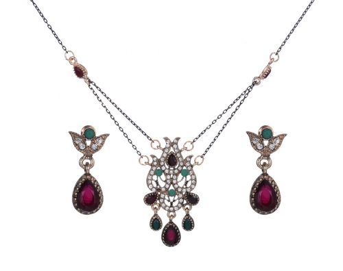 Bridal Fashion Jewelry Sets For Women Pendant & Stud Earrings Set