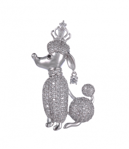 Sparkly Dog Brooch Lovely Puppy Pet Dog Brooch