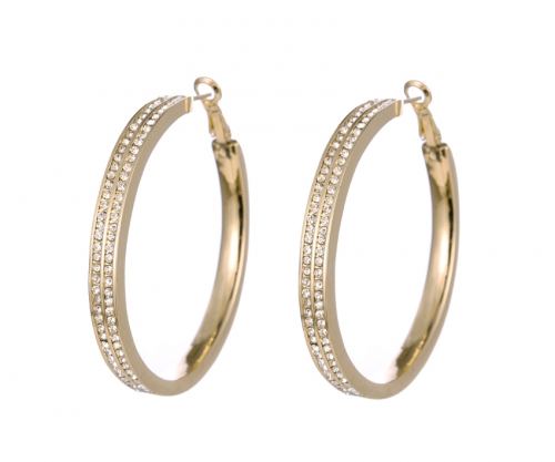 Gold Pave Hoop Earring