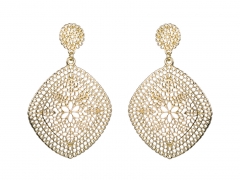 Fine Hollow-carved Gold Stud Earrings