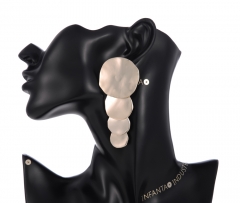 Gold Nail Polish 4 Disc Drop Earrings