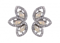 Pave Navette Women's Stud Earrings
