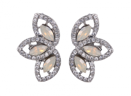 Pave Navette Women's Stud Earrings