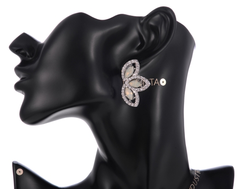 Pave Navette Women's Stud Earrings