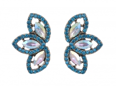 Pave Navette Women's Stud Earrings