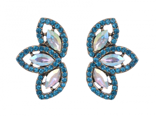 Pave Navette Women's Stud Earrings