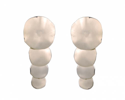 Gold Nail Polish 4 Disc Drop Earrings