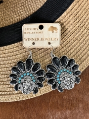 Concho Indian Head Buffalo Nickel Earrings