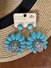 Concho Indian Head Buffalo Nickel Earrings