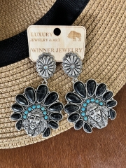 Concho Indian Head Buffalo Nickel Earrings