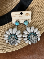 Concho Indian Head Buffalo Nickel Earrings
