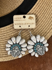 Concho Indian Head Buffalo Nickel Earrings
