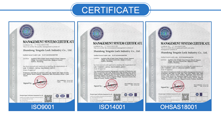 Sello de cable hermético de tirón evidente con ISO 17712