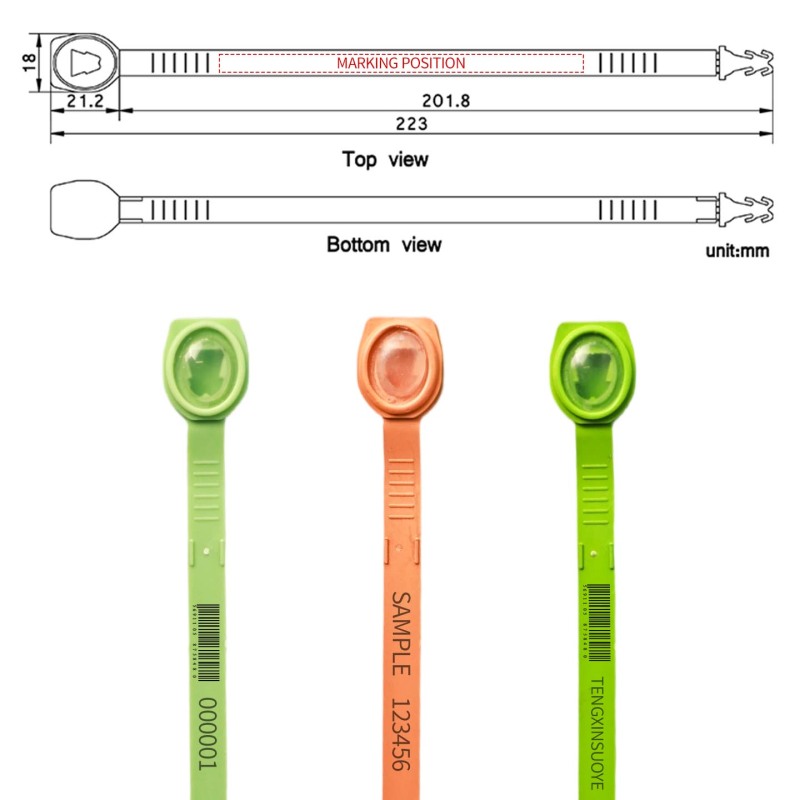 TX-PS219 Disposable Security Tag Logistics Security Seal Safety Plastic Seal