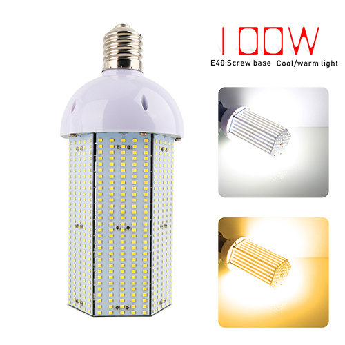 Free Shipping Super Bright 100W LED Corn Light Bulb, E40 Large Base for Indoor Outdoor, Street and Large Area Lighting
