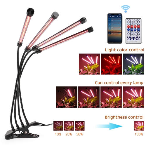 Red Blue White/Warm Four Heads Clip LED Grow Light