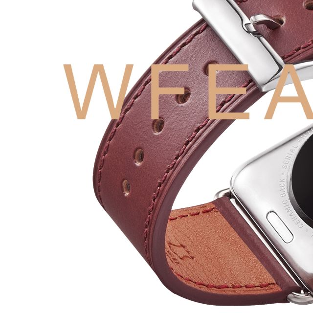 Apple Watch バンド 38mm 42mm、iWatch Series 3、Series 、Series 1、Sport、Edition（ワインレッド、42mm）向けステンレス製クラスプ付き WFEAGL トップ グライン レザー バンド交換ストラップ