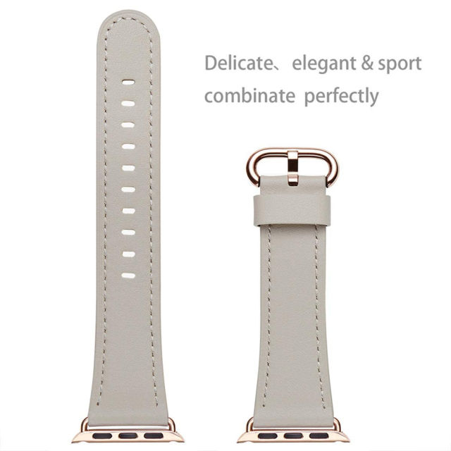 WFEAGL Top Grain Leather Watch Bands for iWatch SE Series 7 6 5 4 3 2 1