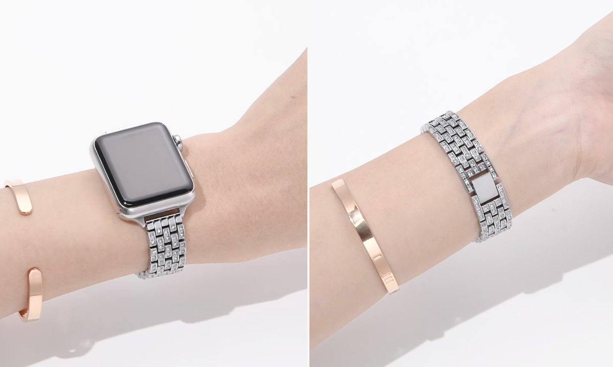 Designer Checker Silicone Apple Watch Band – Rhinestone Gal