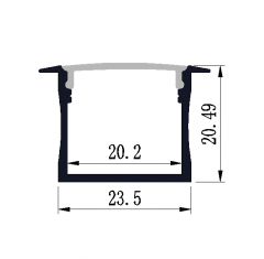 RL-2008 Recessed led aluminium profile for 20.2mm led strip