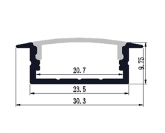 RL-2001 Recessed Aluminum LED profile for 20.7mm width double row LED Strip 20.7mm width