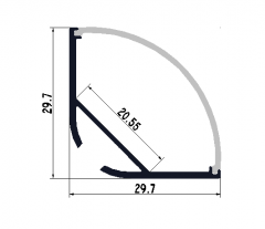 RL-2004 Corner round aluminum led profile for20.55mm LED strip