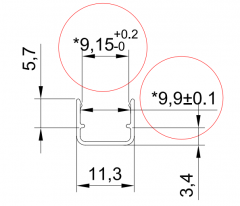 Profile for 10mm width Top View Flex Neon