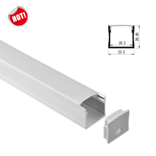 RL-2007 U shape aluminum channel profile for 20.2mm LED Strip