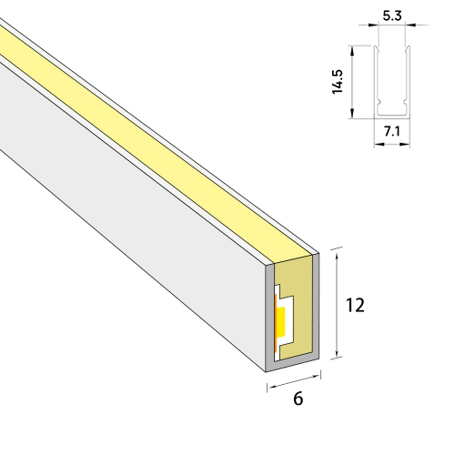 Profile for 6mm width Side View Flex Neon