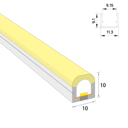 Profile for 10mm width Top View Flex Neon