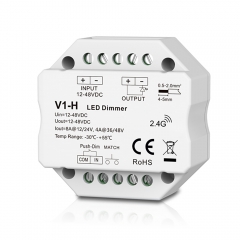 V1-H 1CH*4A/8A 12-48VDC RF Controller Push-Dim Wall Box Mounting