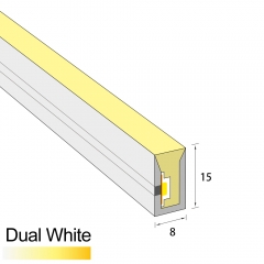 8x15mm DC24V Dual White Flex LED Neon Light