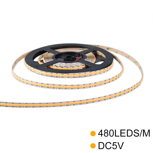 DC5V IP20 5W/M 480leds/m COB LED Strip