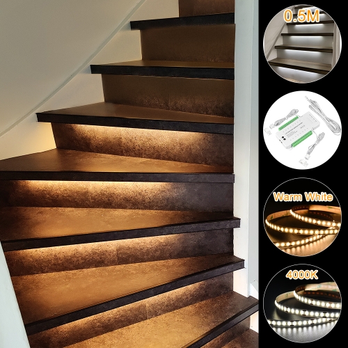 16 Steps 0.5M LED Strip Stair Lighting with dual motion sensor
