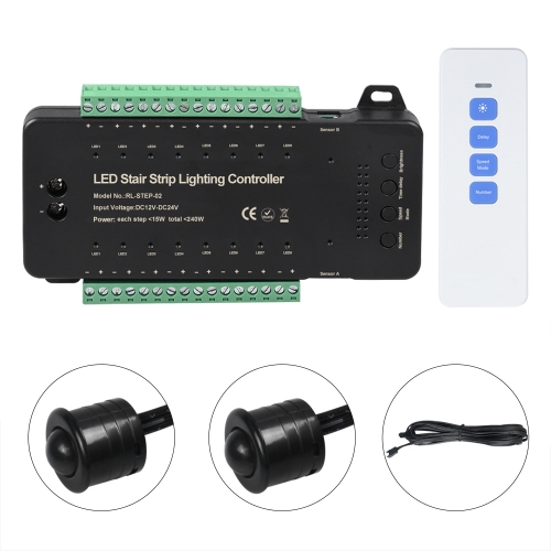 STEP-02B 16 Steps LED Stair Strip Lighting Controller