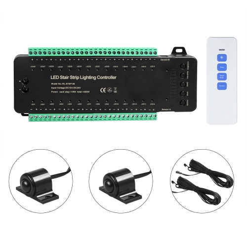 STEP-04B 28 Steps LED Stair Strip Lighting Controller with remote