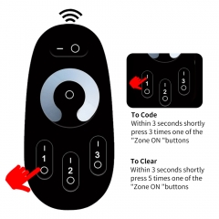 RC-01 2.4G 3 Zone Single Color Touch Remote