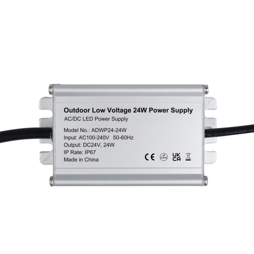 Outdoor Low Voltage IP67 DC24V 24W Power Supply
